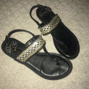 Fergalicious Black/beaded sandals